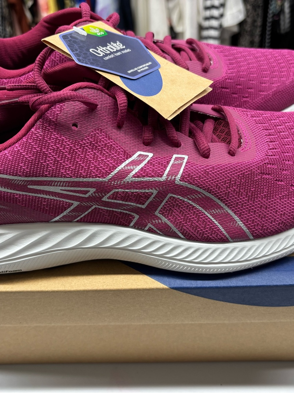 Asics Women's Fuchsia Athletic Running Shoes with Ortholite - Picture 5 of 5